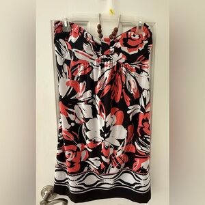 Sweet Storm : (Large) Floral Strapless Women's Dress with Beaded Tie NWOT